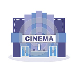 Modern building cinema theater, architectural structure.