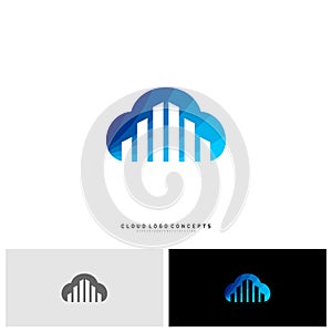 Modern Building Cloud Logo Design Concept Vector. Cloud City Logo Template Vector
