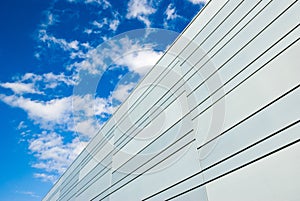 Modern building and clouds