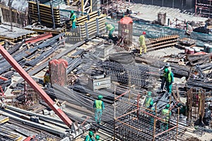 Modern building constraction site works.