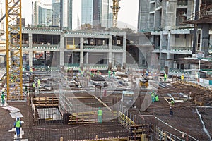 Modern building constraction site works.