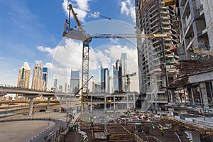 Modern building constraction site works.