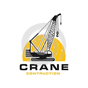 Modern building construction crane logo