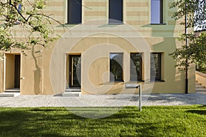 Modern building exterior garden