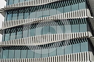 Modern building facade, geometry in lines