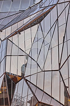 Modern building facade glass made exterior. Contemporany architecture