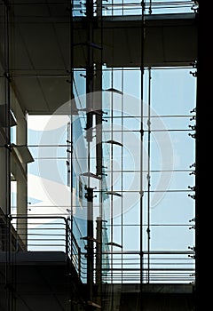 Modern building facade, glass and steel