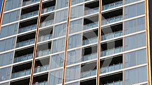 Modern building facade in the morning light