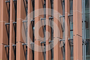 Modern building facade, vertical slats