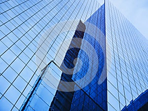 Modern building Glass facade Architecture details perspective