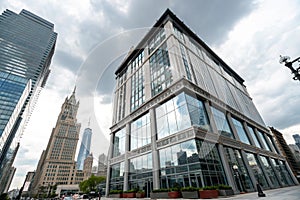 Architecture details Modern Building Glass facade Business background photo