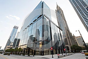 Architecture details Modern Building Glass facade Business background photo