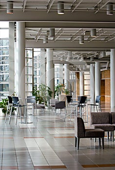 Modern building interior on college campus