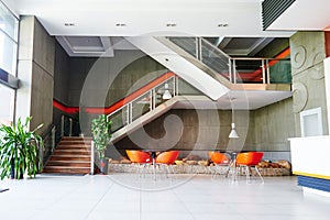 modern commercial office building interior photo
