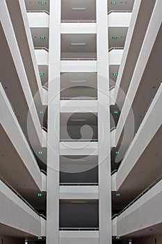 Modern building layers of floor structure. Abstract Tunnel corridor stack building with symmetry layer .