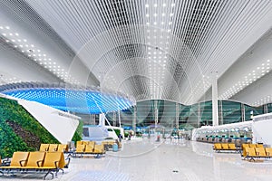 Modern building lobby airport  waiting hall aluminium alloy architecture  ceiling led light