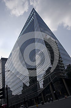 Modern building made of glass in Liverpool