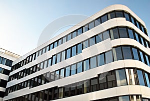 Modern building. Modern office building with facade of glass