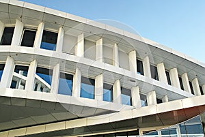 Modern building. Modern office building with facade of glass