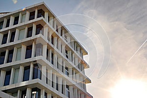 Modern building. Modern office building with facade of glass