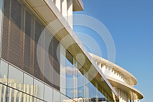 Modern building. Modern office building with facade of glass