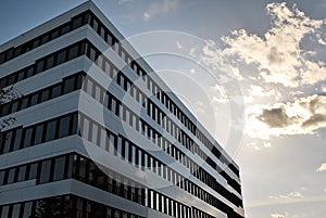 Modern building. Modern office building with facade of glass