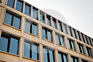 Modern building.Modern office building with facade of glass