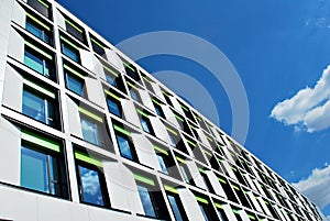 Modern building.Modern office building with facade of glass