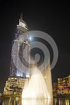 Modern Building at Night, Dubai, UAE