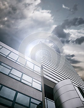 Modern building over blue sky