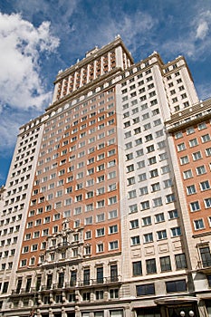 A modern building on 'Plaza de Espana', Madrid photo