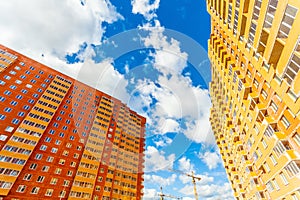 Modern building red and yellow walls