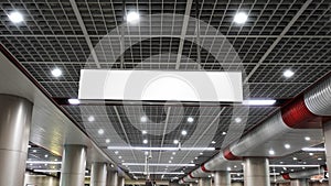 modern building roof and Blank sign board