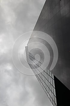 Modern building in Rotterdam skyline