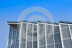 Modern building structure and steel roof ,The Aluminium Habitat Vertical Stripe