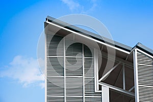 Modern building structure and steel roof ,Aluminium Habitat Vertical Stripe