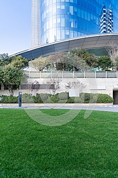 Modern building underground parking lot exit