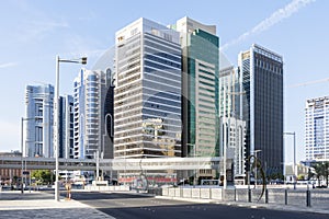 Modern buildings, Abu Dhabi skyline, United Arab Emirates