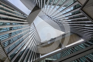 Modern buildings against blue sky