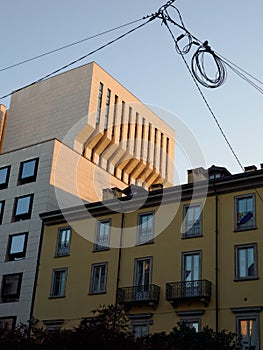 Modern buildings along via Verdi in Milan photo