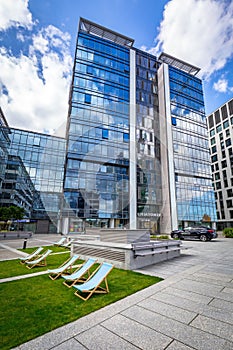 Modern buildings architecture of Olivia Business Centre in Gdansk