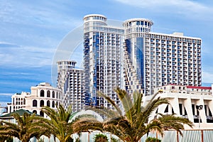 Modern buildings in Batumi