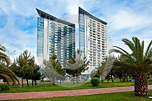 Modern buildings in Batumi