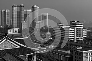 Modern buildings in central Pyongyang, North Korea