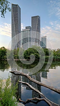 Modern buildings in Etobicoke near Toronto