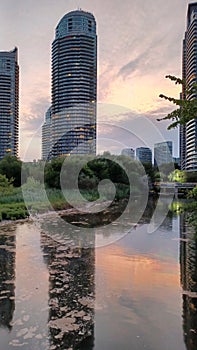 Modern buildings in Etobicoke near Toronto