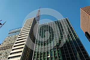 Modern buildings at the famous Paulista Avenue, in Sao Paulo, Br