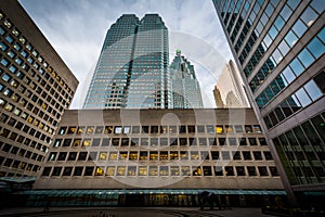 Modern buildings in the Financial District, of Toronto, Ontario.
