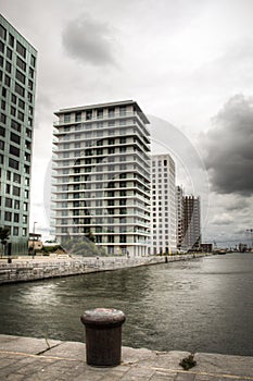 Modern buildings in the harbour of Antwerp