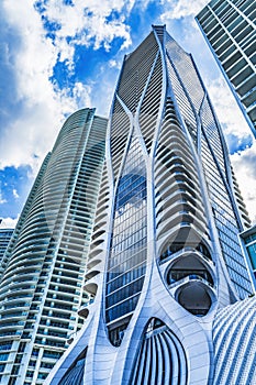 Modern Buildings High Rises Downtown Miami Florida
